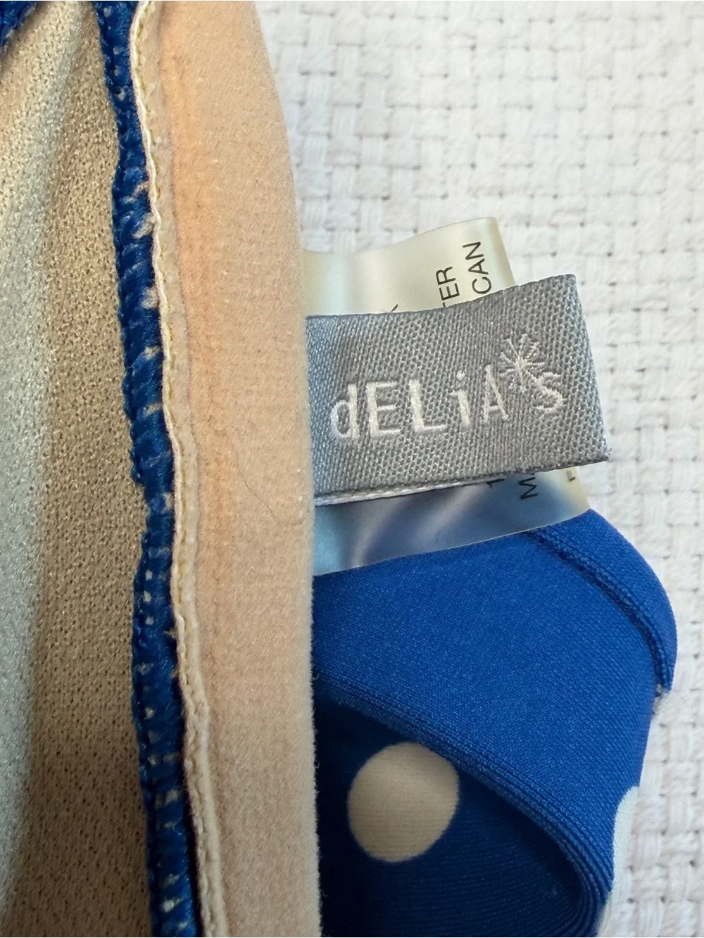 Blue Polka Dot Delia*s Vintage One-Piece Swimsuit (A)